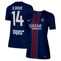 PSG Nike Dri-FIT ADV Home Match Shirt 2025-26 - Womens with D. Doué 14 printing