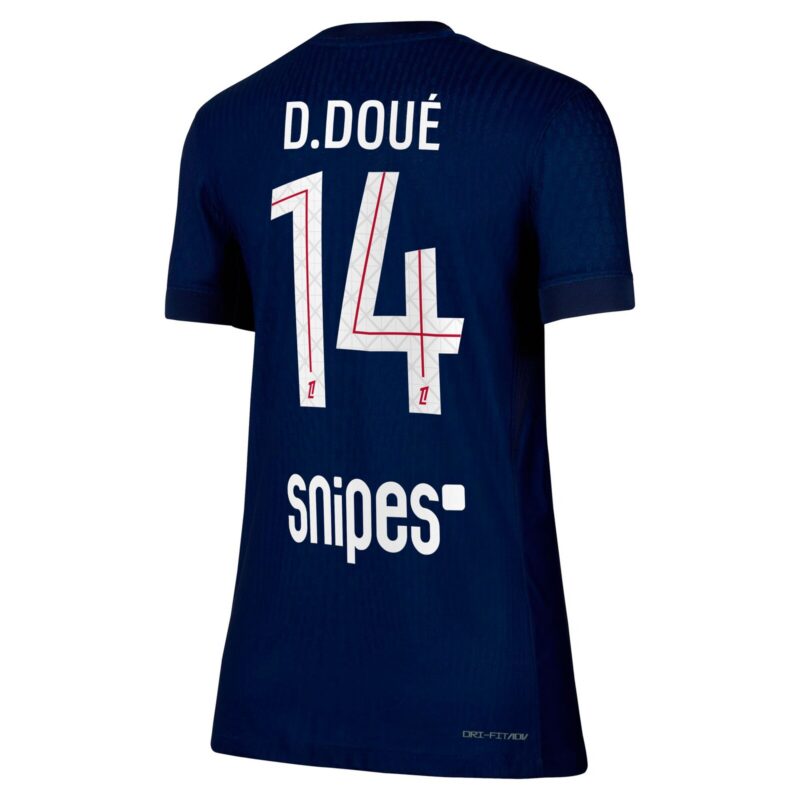 PSG Nike Dri-FIT ADV Home Match Shirt 2025-26 - Womens with D. Doué 14 printing
