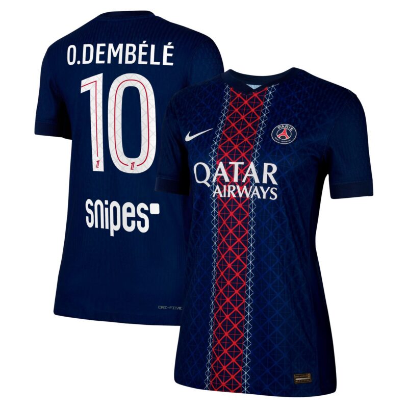 PSG Nike Dri-FIT ADV Home Match Shirt 2025-26 - Womens with O. Dembélé 10 printing