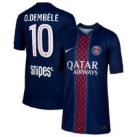 PSG Nike Home Stadium Shirt 2025-26 - Kids with O. Dembélé 10 printing