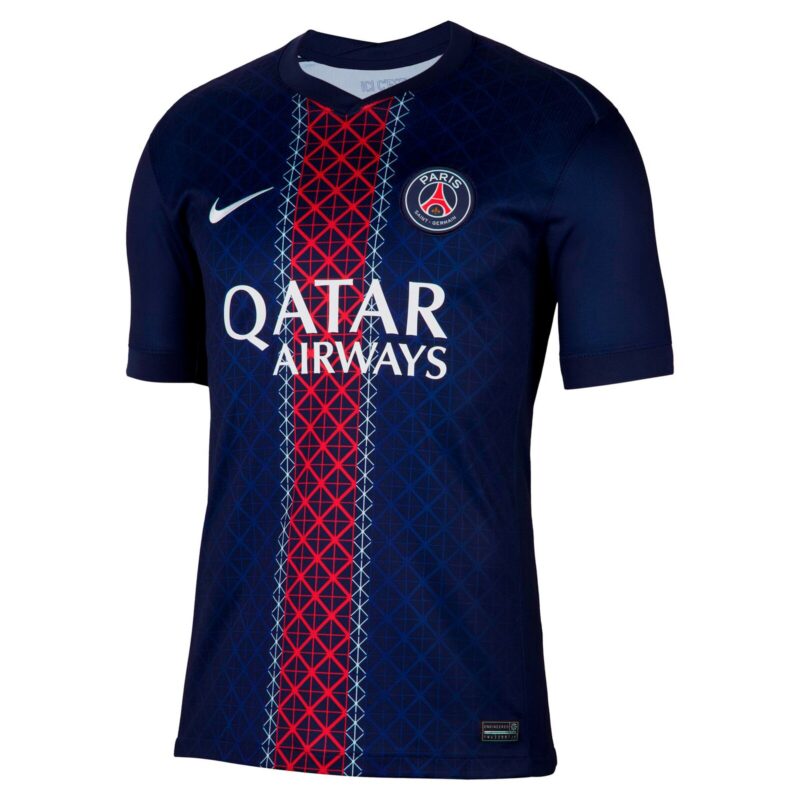 PSG Nike Home Stadium Shirt 2025-26 with D. Doué 14 printing
