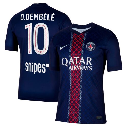 PSG Nike Home Stadium Shirt 2025-26 with O. Dembélé 10 printing