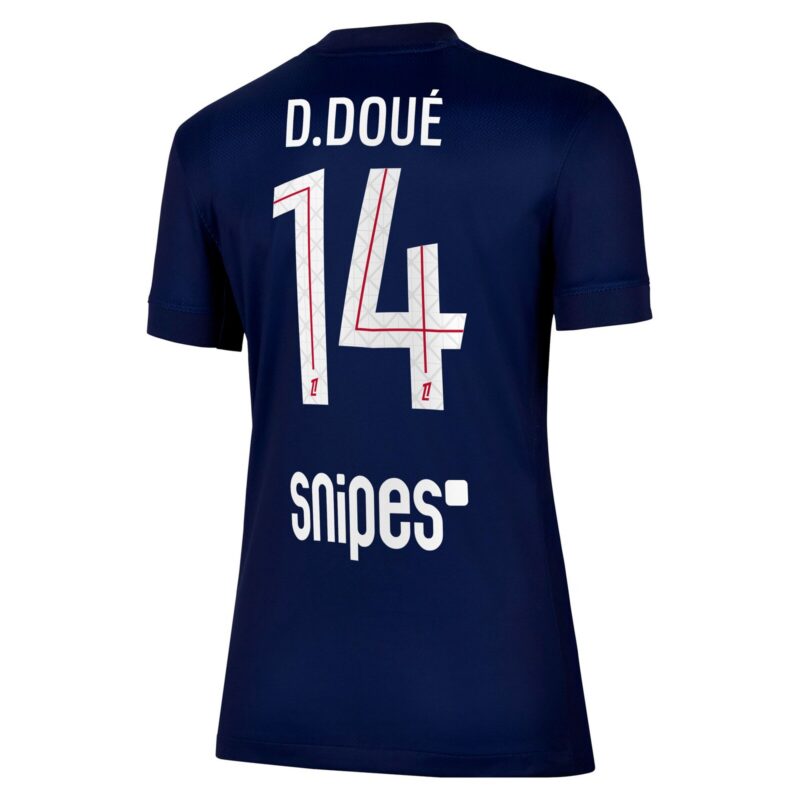 A2B image: psg-nike-home-stadium-shirt-2025-26-womens-with-d-doue-14-printing PSG Nike Home Stadium Shirt 2025-26 - Womens with D. Doué 14 printing