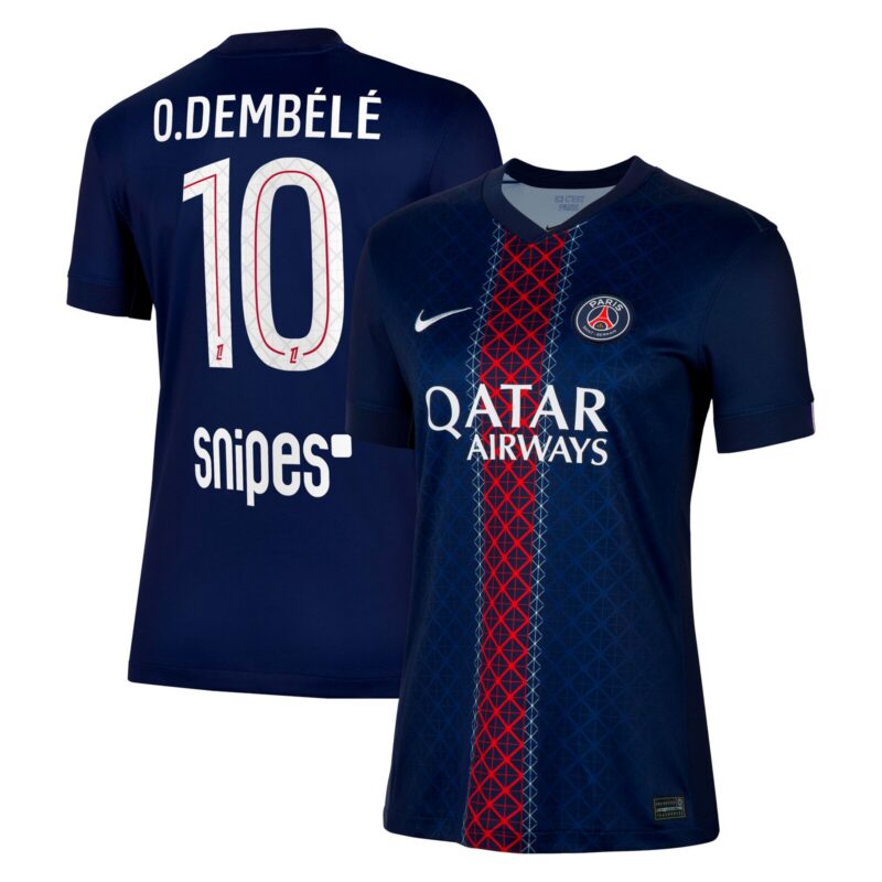 PSG Nike Home Stadium Shirt 2025-26 - Womens with O. Dembélé 10 printing