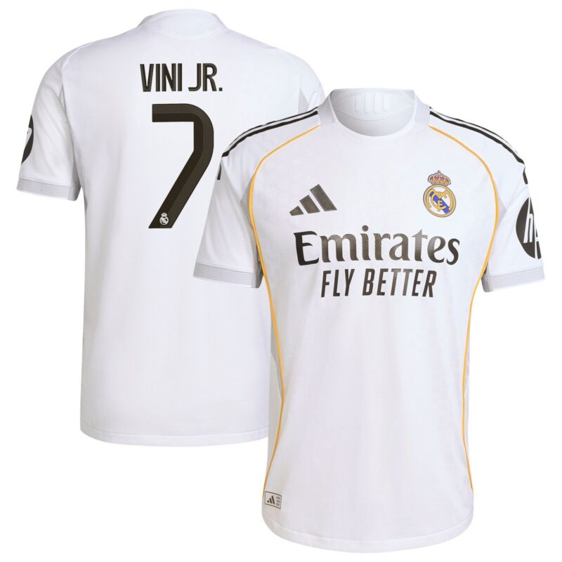 A2B image: real-madrid-adidas-home-authentic-shirt-2025-26-with-vini-jr-7-printing Real Madrid adidas Home Authentic Shirt 2025-26 with Vini Jr. 7 printing