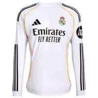 Real Madrid adidas Home Shirt 2025-26 - Long Sleeve with Vini Jr. 7 printing