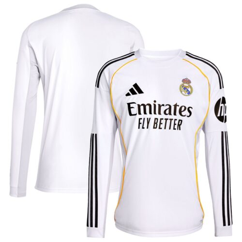 Real Madrid adidas Home Shirt 2025-26 - Long Sleeve
