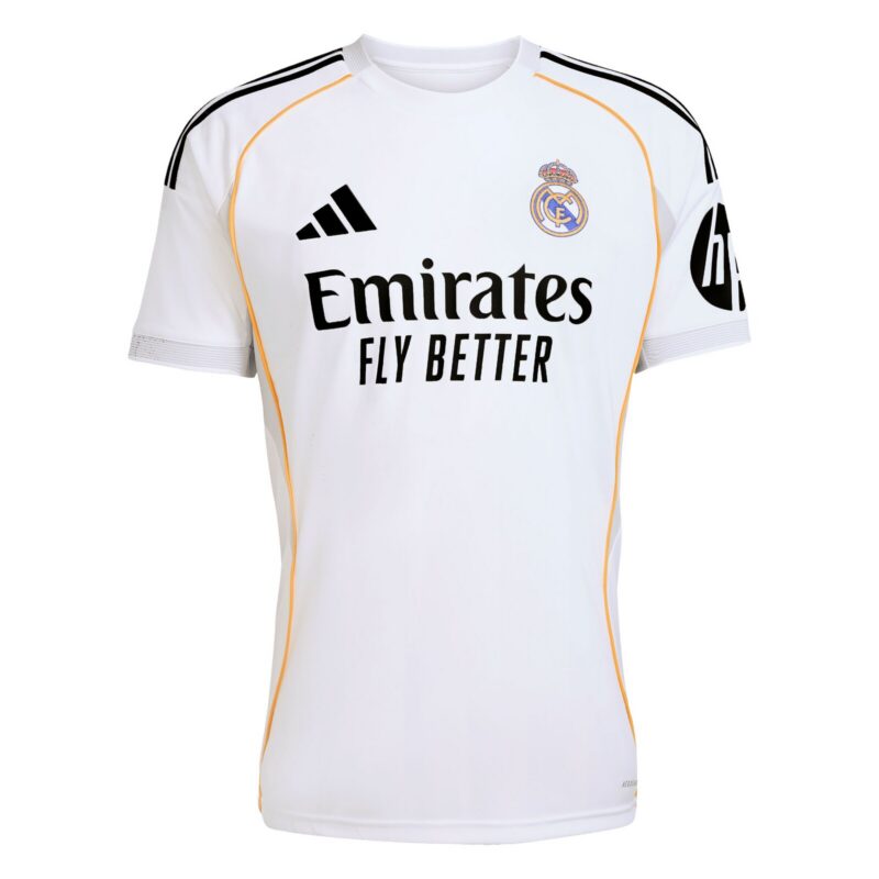 A2B image: real-madrid-adidas-home-shirt-2025-26-with-bellingham-5-printing Real Madrid adidas Home Shirt 2025-26 with Bellingham 5 printing