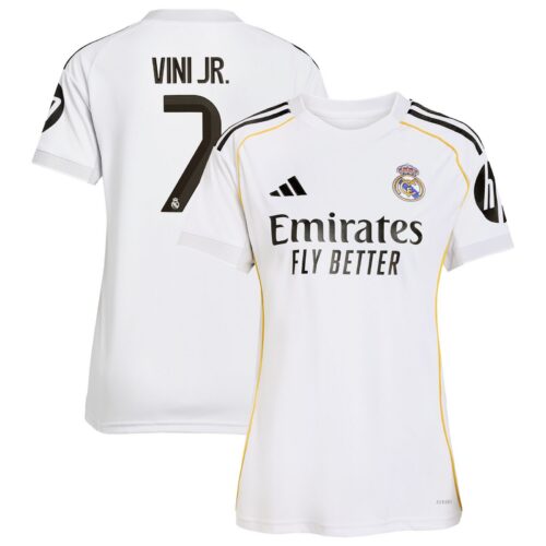 Real Madrid adidas Home Shirt 2025-26 - Womens with Vini Jr. 7 printing