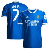 Real Madrid adidas Third Authentic Shirt 2025-26 with Vini Jr. 7 printing