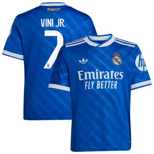 Real Madrid adidas Third Shirt 2025-26 - Kids with Vini Jr. 7 printing