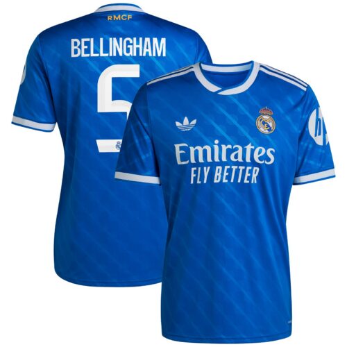 Real Madrid adidas Third Shirt 2025-26 with Bellingham 5 printing