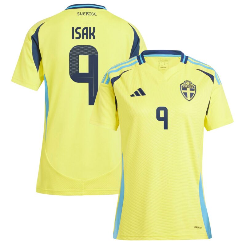 A2B image: sweden-adidas-home-shirt-2024-womens-with-isak-9-printing Sweden adidas Home Shirt 2024 - Womens with Isak 9 printing